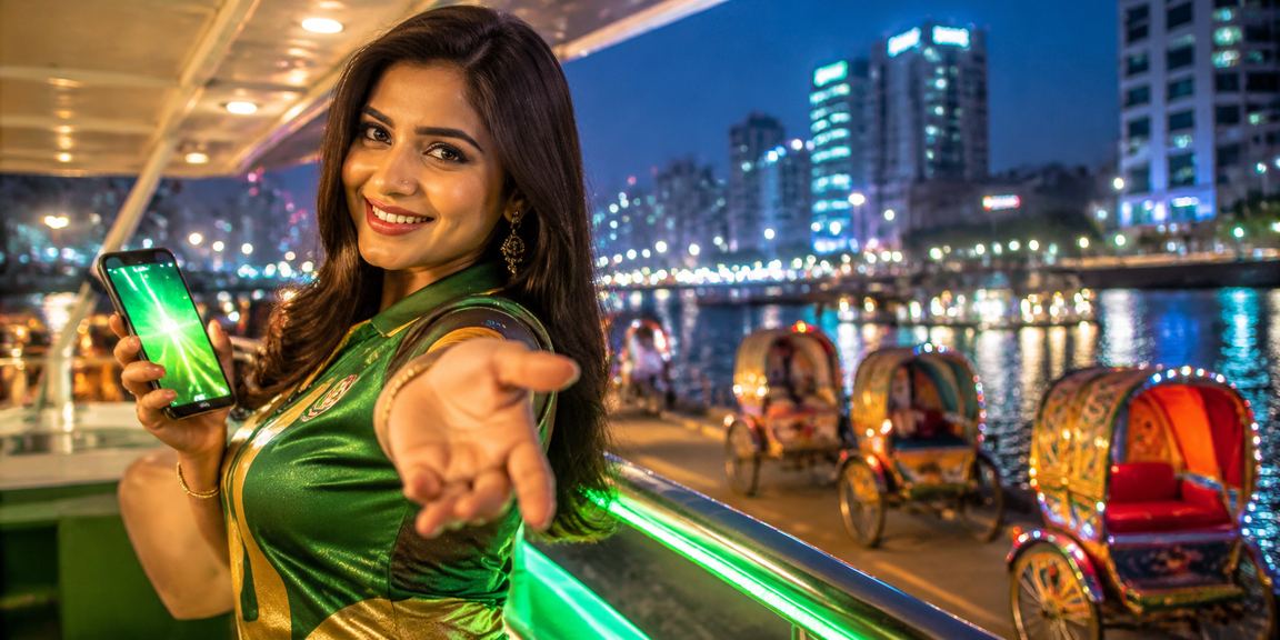 ঢাকায় রিকশার পাশে বাংলাদেশি ব্যবহারকারী মোবাইলে 9apps পেমেন্ট করছেন